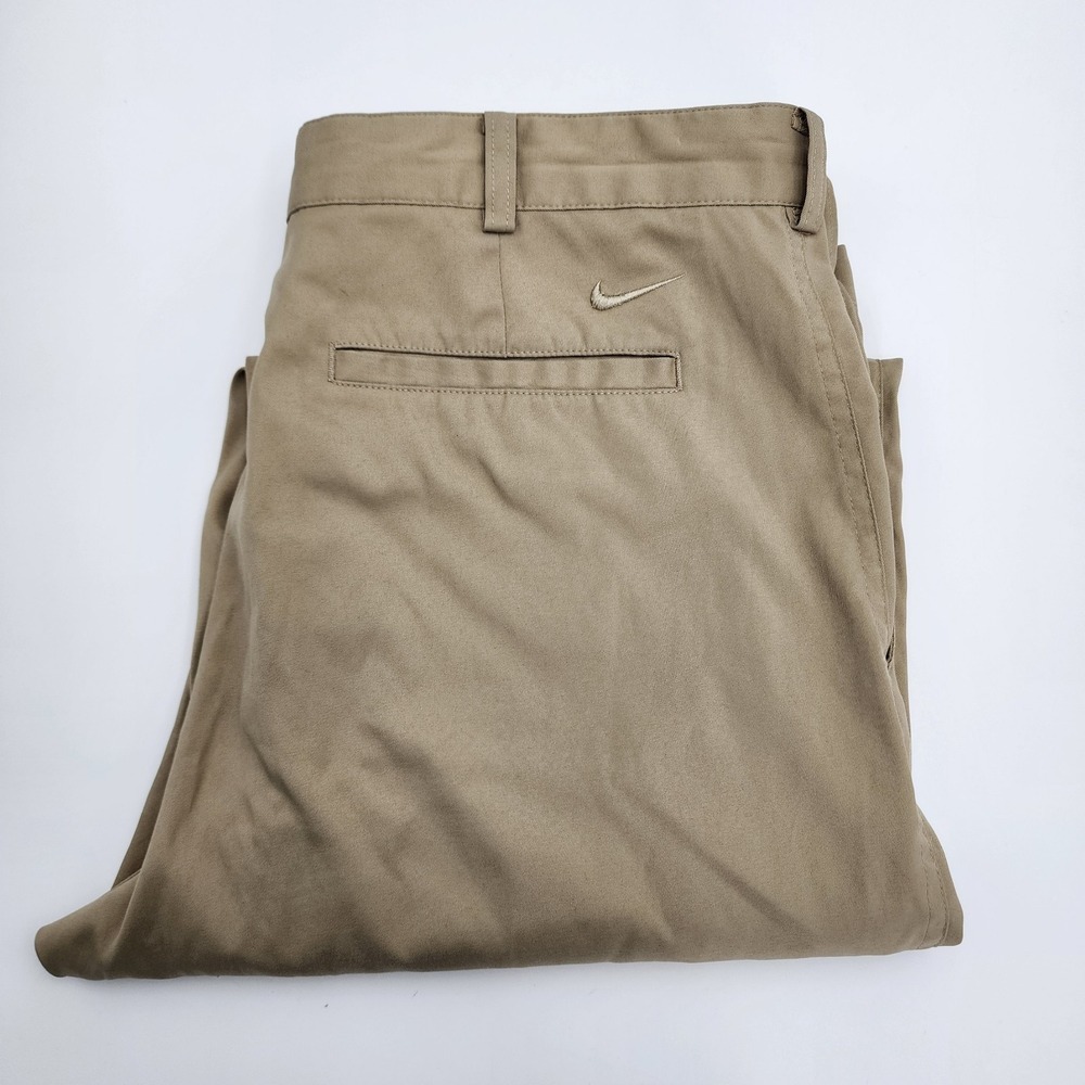 Nike Pants Mens 37.5x33 Tan Khaki Golf Dri Fit Tour Performance Tech Flex READ